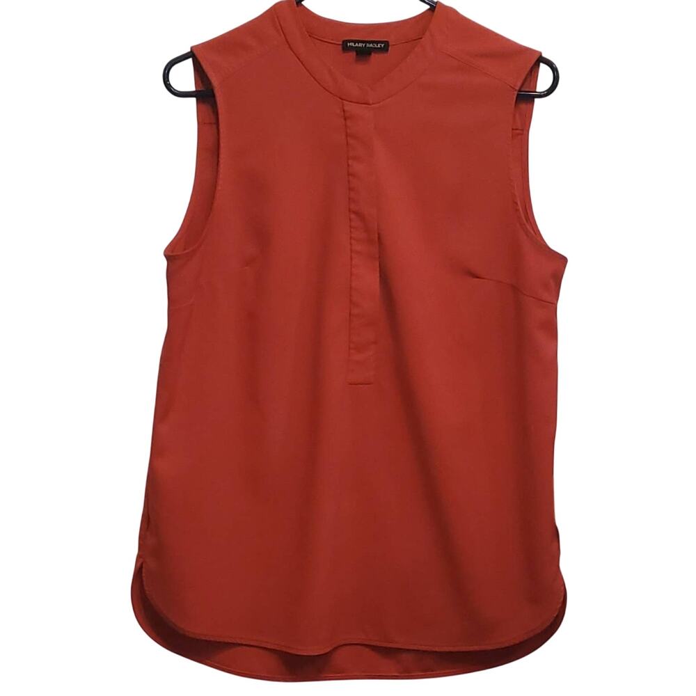 Hilary Radley Washed Red Sleeveless Blouse Size Large